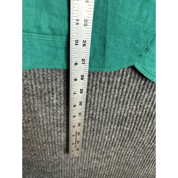 Vintage Lindsay Gray Womens Blazer Jacket Size 9 Green Linen Blend Lightweight - Picture 5 of 5